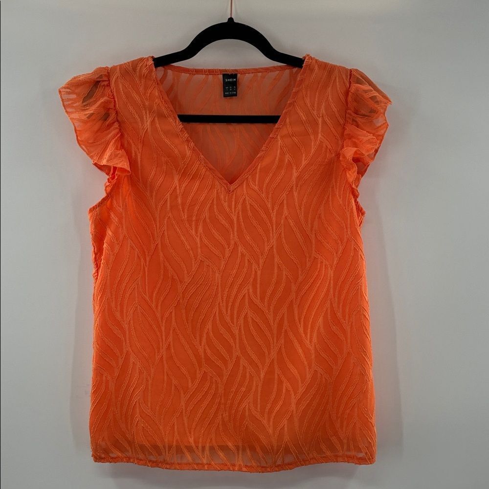 3For$20 SHEIN Vibrant Orange V-Neck Sleeveless Blouse size: Small